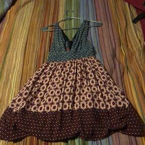 Lulu’s Red and Navy Blue Floral Dress